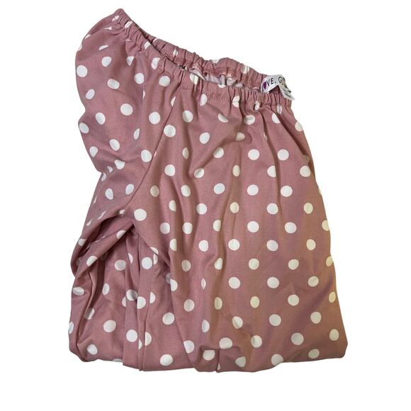 GIRLS PINK POLKA DOT BLOUSE XL - Picture 3 of 4